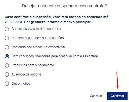 Quero cancelar/suspender minha assinatura – Ajuda Eduzz