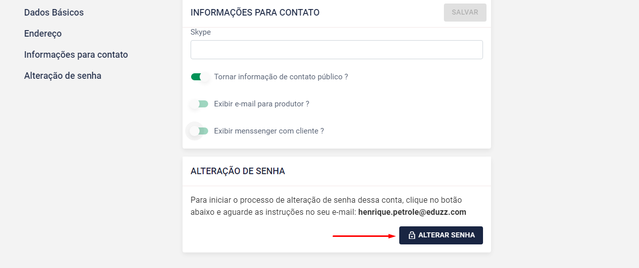 Artigo - Alteração de senha